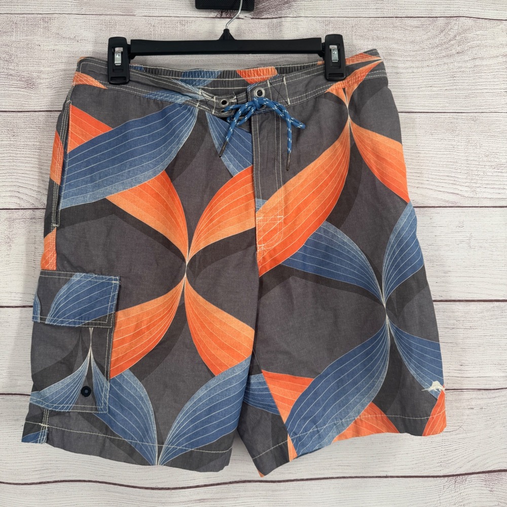 Tommy Bahama Swim Trunks Medium Floral Print Swim Lined Board Shorts Beach Surf‎